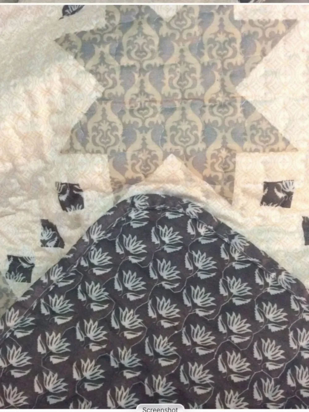 Primitive Star Printed Queen Quilted Bed Set Cottage Farmhouse Rustic Country